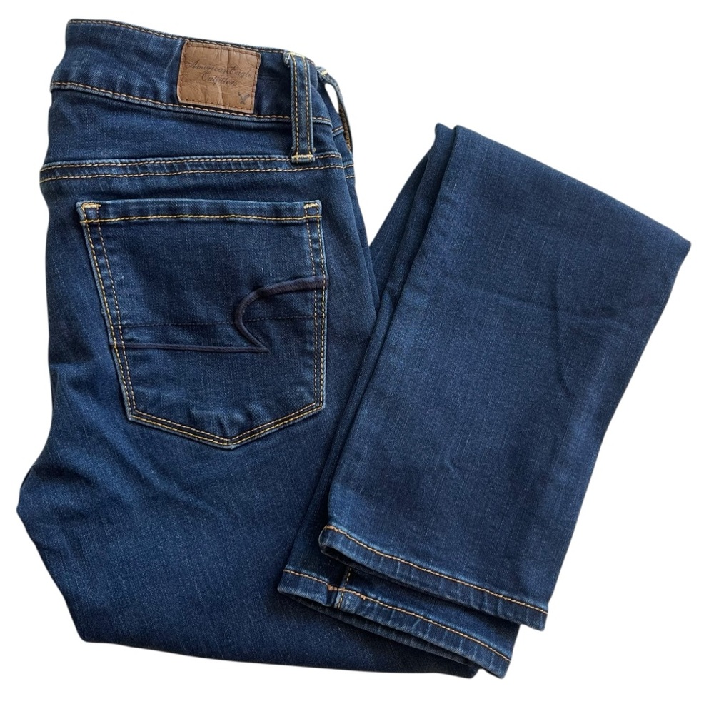 American Eagle Women’s 2S Dark Wash Denim Low Rise Y2K Super Stretch Skinny Jean